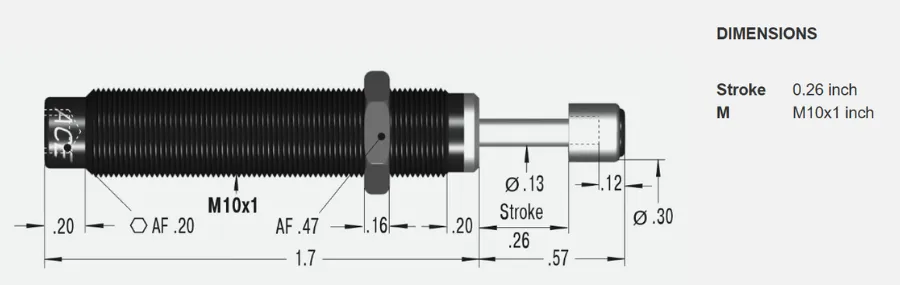 Shock Absorbers Industriales de la serie MA3325