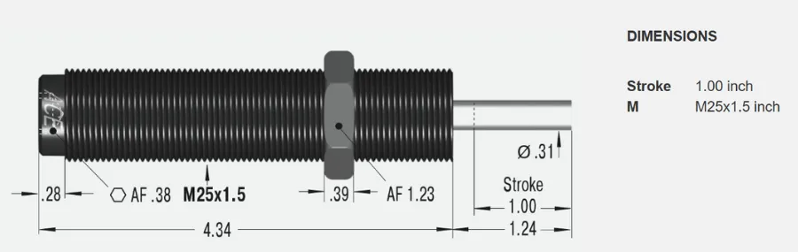 Shock Absorbers Industriales de la serie MA3325